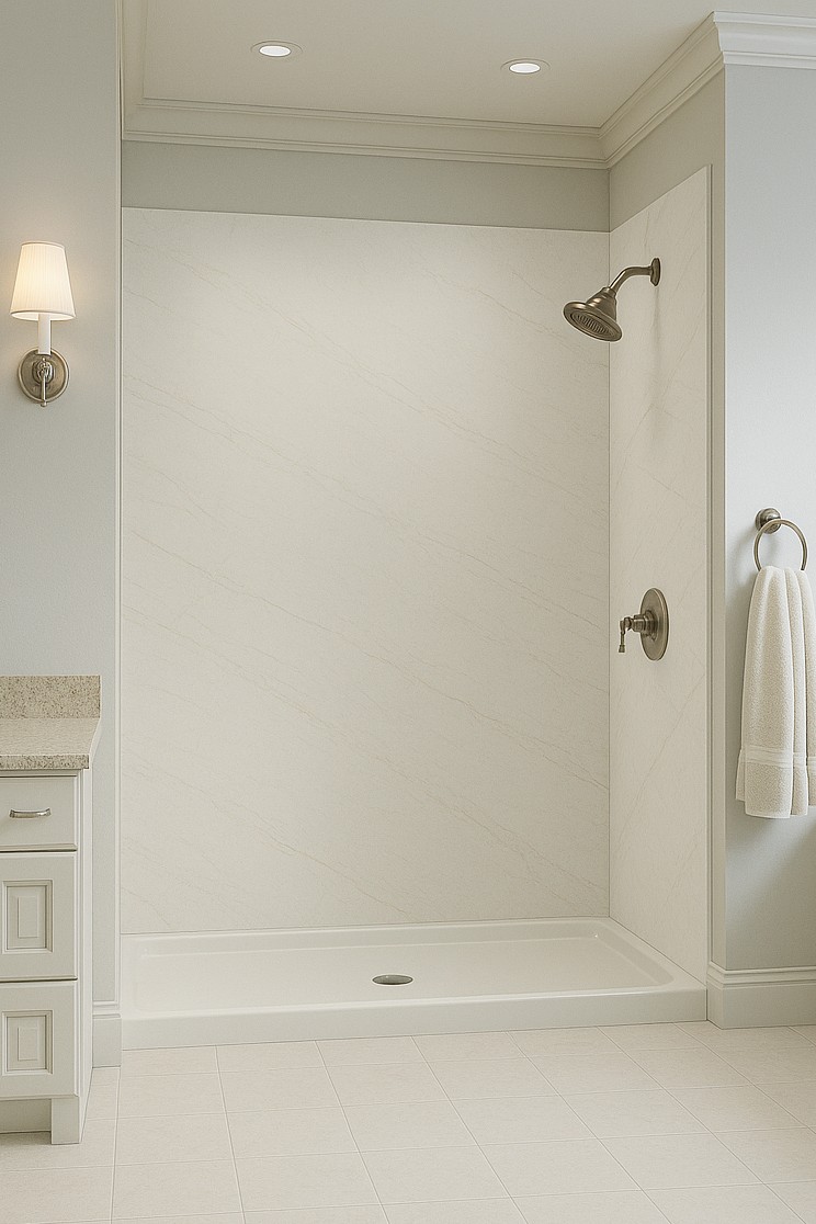 White shower panel: a versatile classic